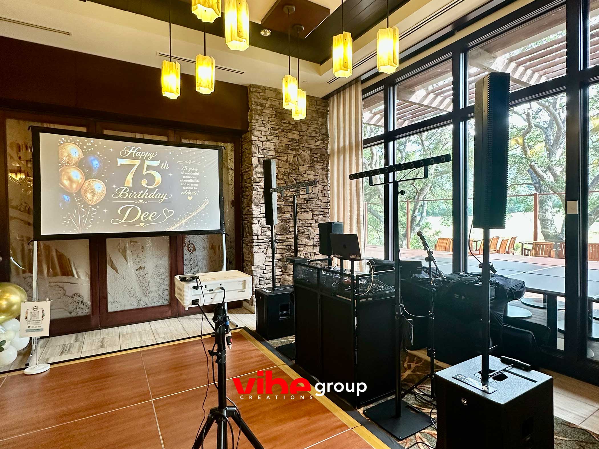 Monogram projection at a 75th birthday celebration